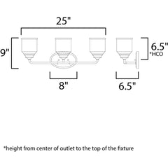 MAXIM LIGHTING Maxim Lighting 12263CDBK Acadia 3 light 25 inch 180W bath vanity wall light