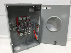 MILBANK Milbank U9701-X-QG-HSP single position meter socket 200 amp 600V 3 phase ringless lever 7 term OH UG quadplex stainless steel hasp