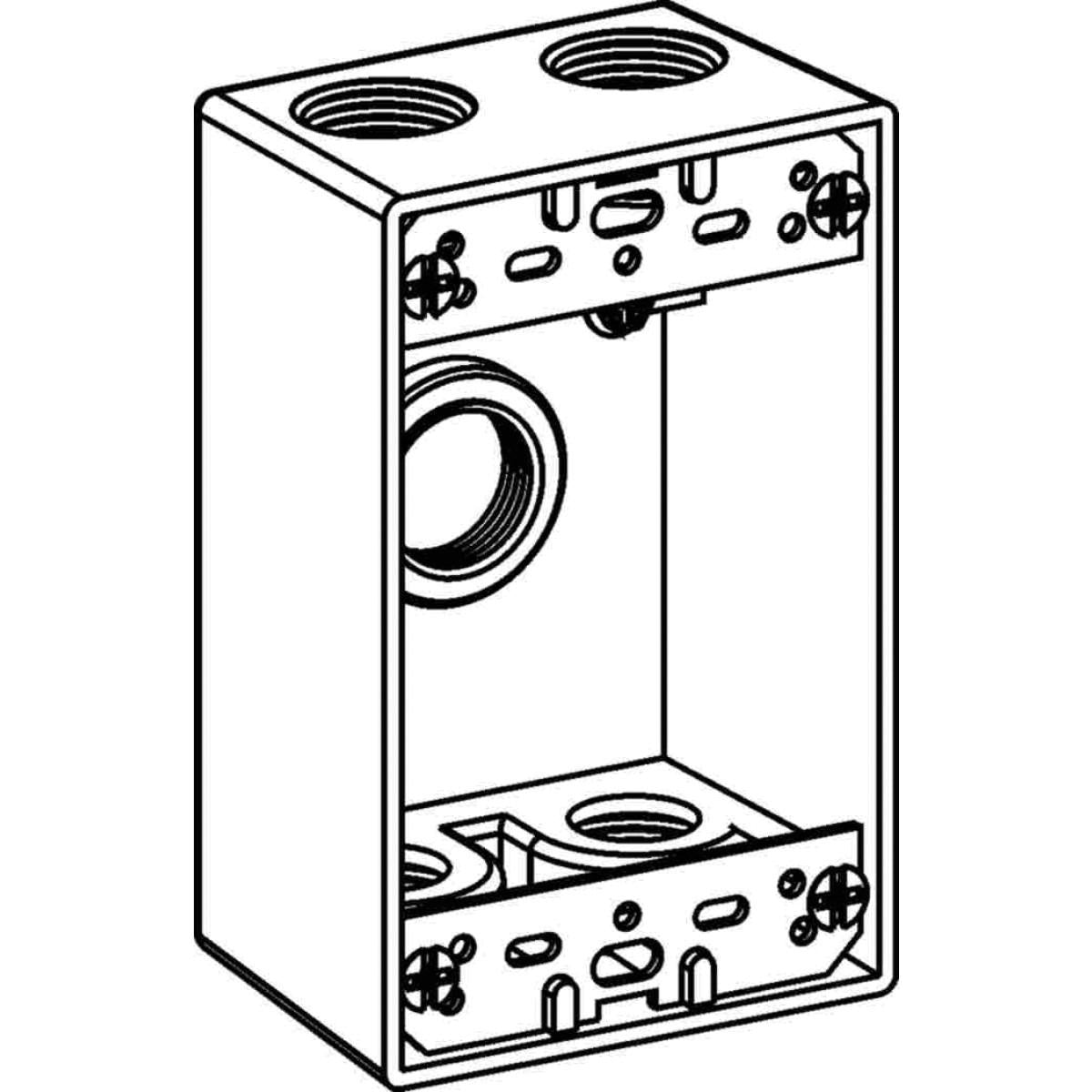 ORBIT INDUSTRIES Orbit Industries 1B75-5 1-gang box 2 inch deep with 5 outlet holes 3/4 inch size device mount