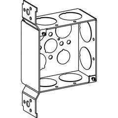 ORBIT INDUSTRIES Orbit Industries 4SDB-100-FB 4 inch Square Box, Welded with 1 inch Knockout and FB Bracket 2-1/8 inch Deep
