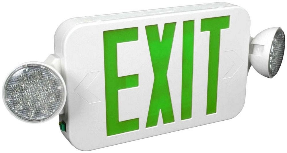ORBIT INDUSTRIES Orbit Industries EECLM-LED-W-G-RC Micro LED Emergency Light/Exit Sign Combination Unit 120/277VAC 17-29/32 Inch W X 4-5/16 Inch D X 8-13/64 Inch H