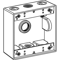 ORBIT INDUSTRIES Orbit Industries 2B100-3 2-Gang Weatherproof Box 2 inches Deep (3) 1 inches Hubs
