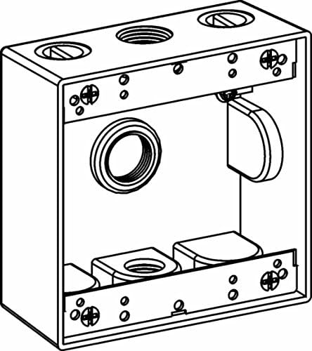 ORBIT INDUSTRIES Orbit Industries 2B100-3 2-Gang Weatherproof Box 2 inches Deep (3) 1 inches Hubs
