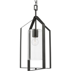 PROGRESS LIGHTING Progress Lighting P500431-31M Vertex Collection One-Light Clear Glass Foyer Light 100-Watt 12-inch Square 22.5-inch Height