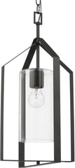 PROGRESS LIGHTING Progress Lighting P500431-31M Vertex Collection One-Light Clear Glass Foyer Light 100-Watt 12-inch Square 22.5-inch Height
