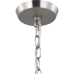PROGRESS LIGHTING Progress Lighting P400343-009 Vertex 5-Light Etched Glass Steel Chandelier 5 x 60-Watt 22.5-in Diameter 15.25-in Height