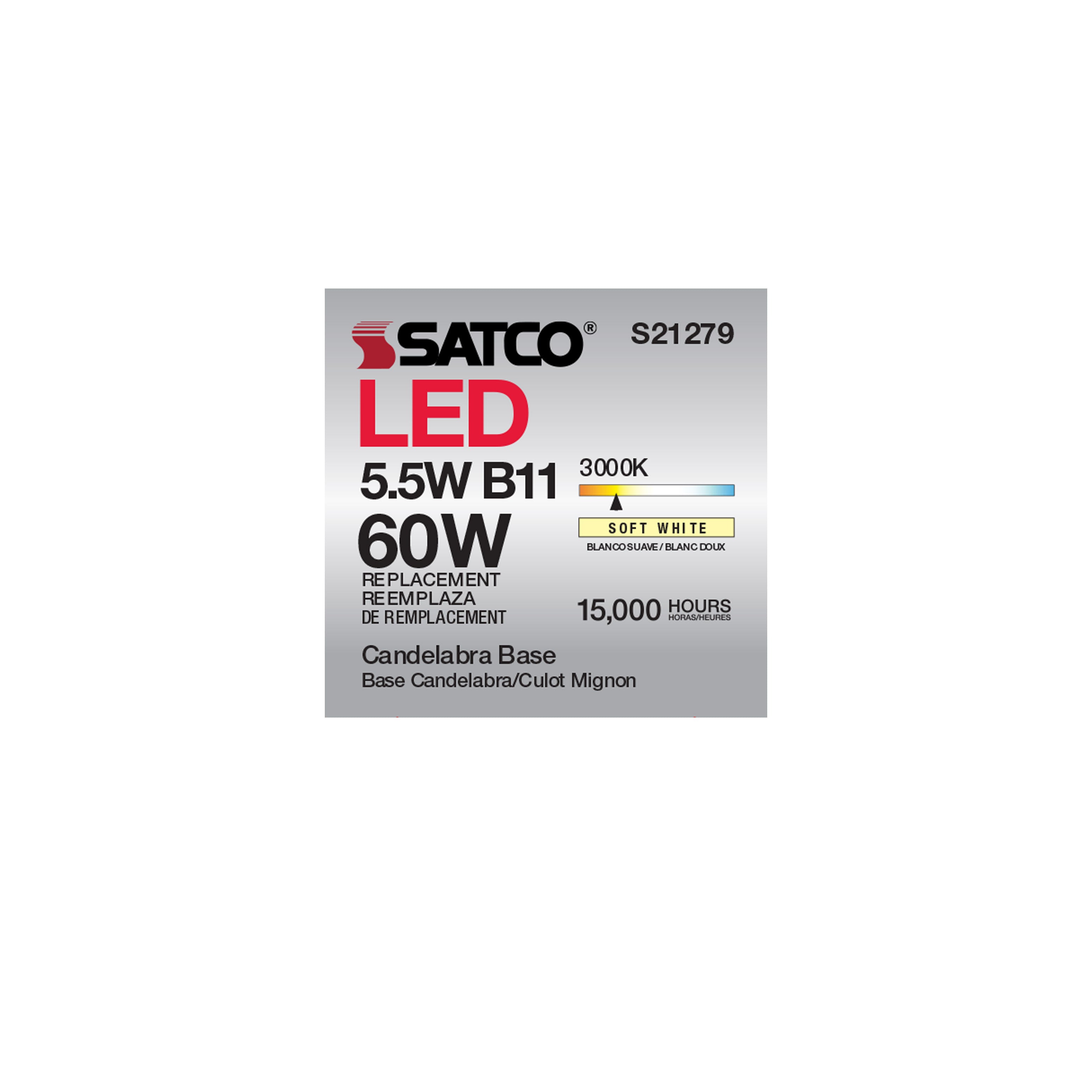 SATCO-NUVO Satco-Nuvo S21279 B11 LED E12 5.5W 6 Pack