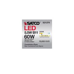 SATCO-NUVO Satco-Nuvo S21279 B11 LED E12 5.5W 6 Pack