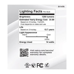 SATCO-NUVO Satco-Nuvo S11476 LED Dusk To Dawn LED PAR38 Lamp 14W 40 Degree Beam Angle