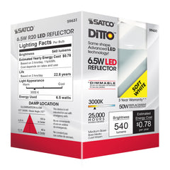 SATCO-NUVO Satco-Nuvo S9631 LED R20 reflector 6.5W 107 degree beam spread