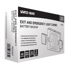 SATCO-NUVO Satco-Nuvo 67/121 Combination Red Exit Sign/Emergency Light 120/277V Dual Head Single/Dual Face Universal Mounting