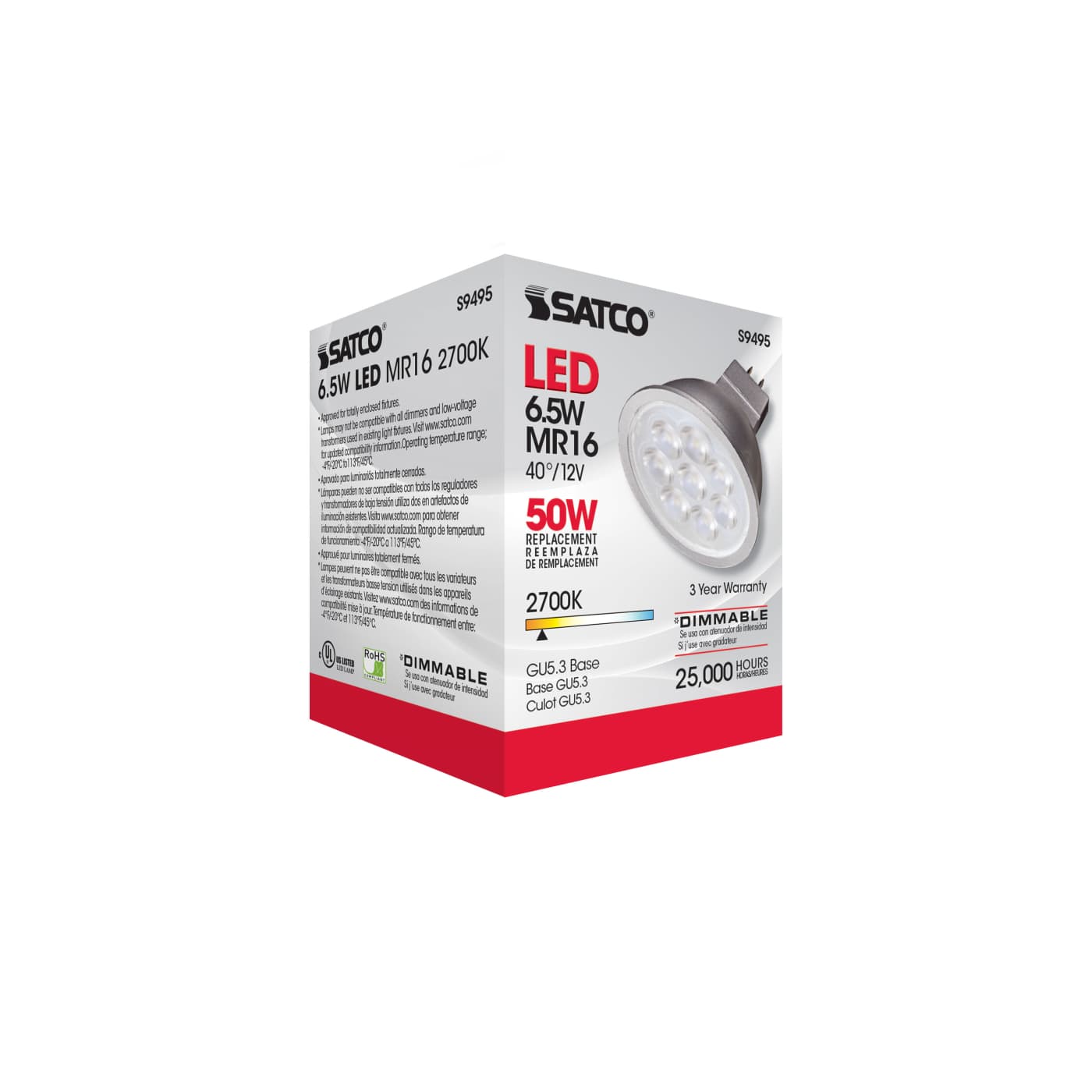 SATCO-NUVO Satco-Nuvo S9495 MR16 LED 6.5W 40 Degree Beam Spread