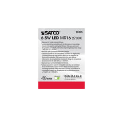 SATCO-NUVO Satco-Nuvo S9495 MR16 LED 6.5W 40 Degree Beam Spread