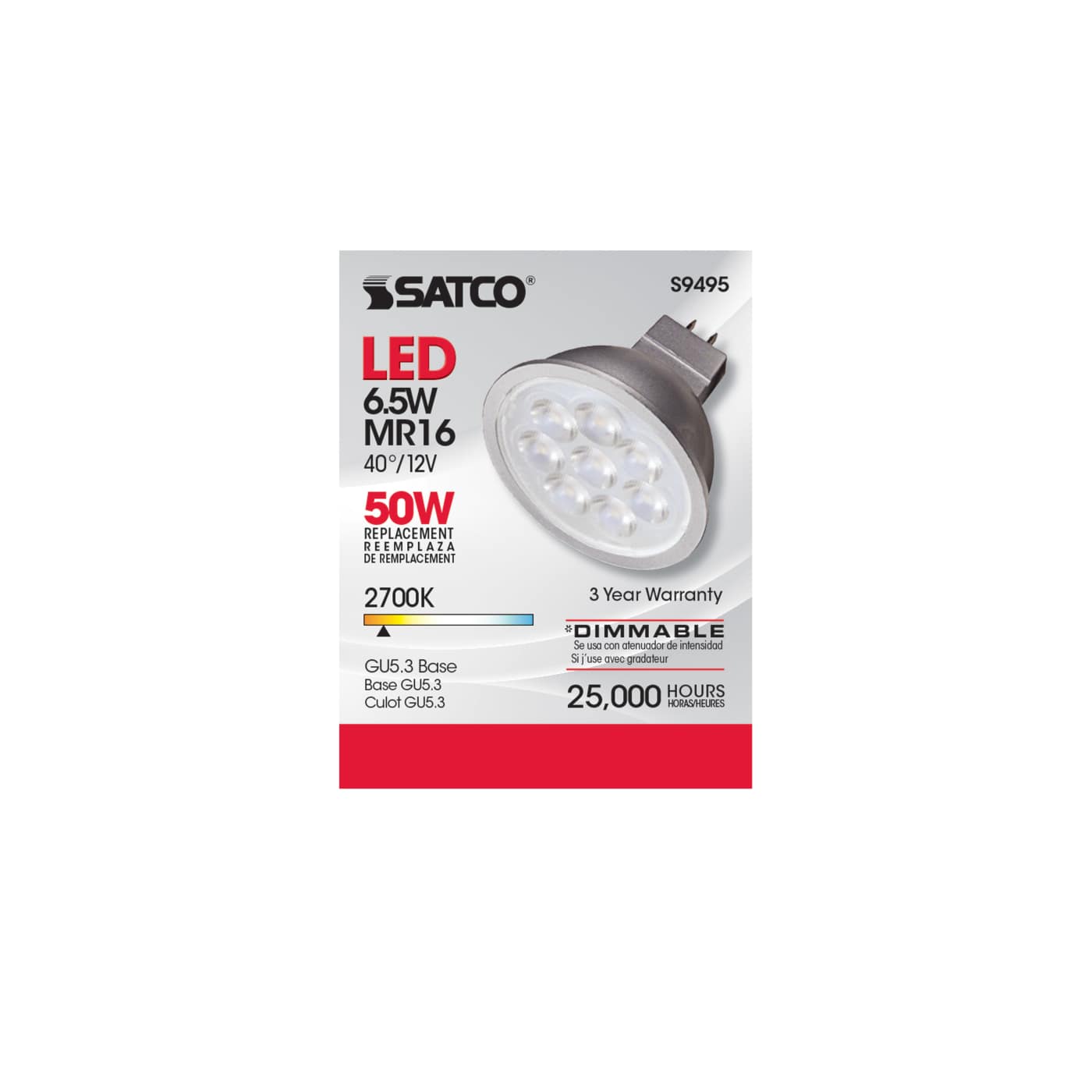 SATCO-NUVO Satco-Nuvo S9495 MR16 LED 6.5W 40 Degree Beam Spread