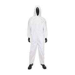 PROTECTIVE INDUSTRIAL PRODUCTS Pip 3606-l Disposable Coverall with Hood Large White