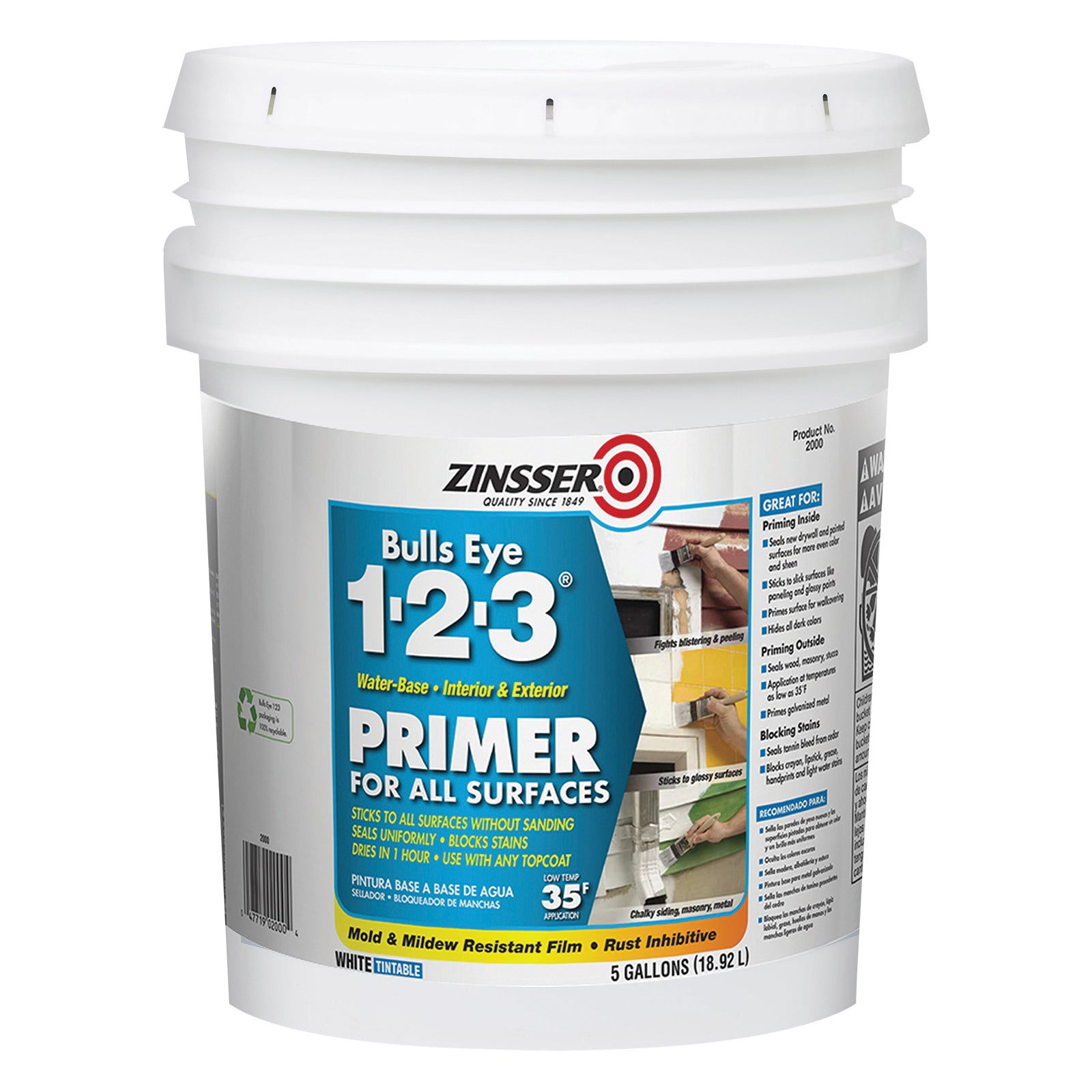 ZINSSER Zinsser 2000 Water-based Primer Sealer White 5 Gal