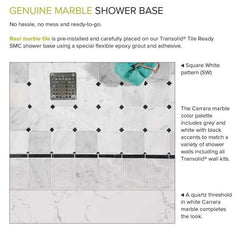 TRANSOLID Transolid fpt6032c-sw 60x32 Pre-tiled Shower Base White