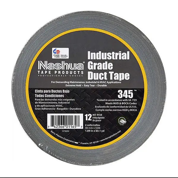 NASHUA Nashua 345-BLACK_2X60YD Black Cloth Duct Tape 12 Mil