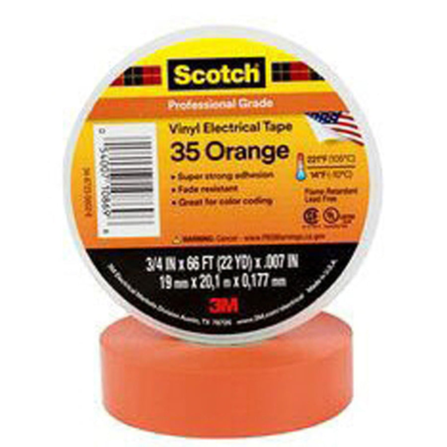3M 3M 35-ORANGE_3/4X66 Electrical Tape 600V 3/4in X 66ft