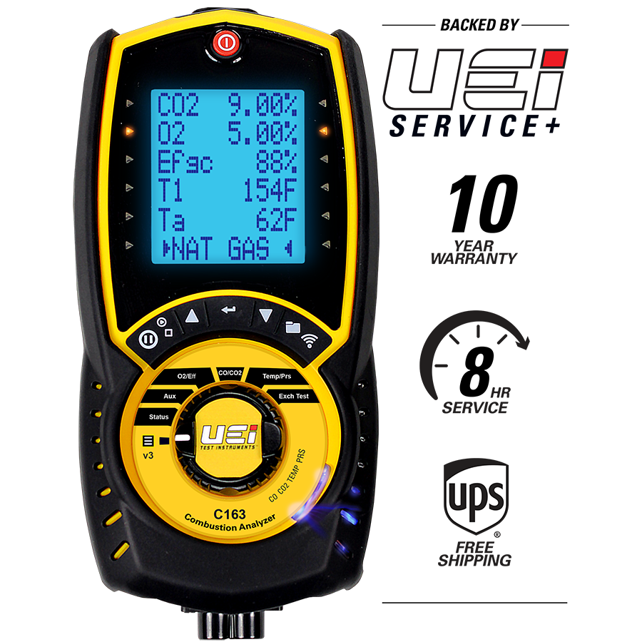 UEI TEST INSTRUMENTS Uei Test Instruments C163 Combustion Analyzer Wireless