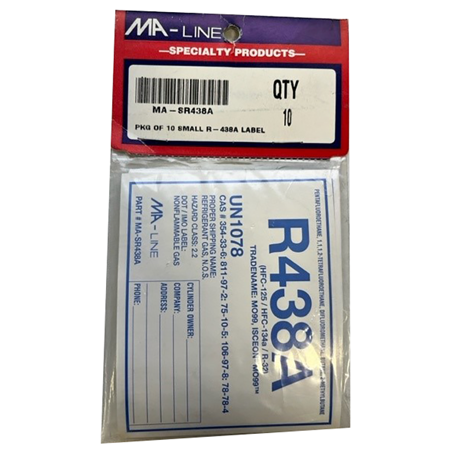 MA-LINE Ma-line MA-SR422B Refrigerant Tag R-422B Medium Blue 10 Pack