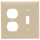 LEGRAND Legrand SP18-I 2-gang Combo Wall Plate Ivory Thermoset