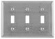 HUBBELL Premise Wiring SS3 Stainless Steel 3 Gang Toggle Wallplate