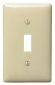 HUBBELL Hubbell NP1I 1-gang Toggle Switch Wall Plate Nylon Ivory
