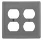 HUBBELL Hubbell NP82GY 2-gang Duplex Wall Plate Nylon Gray