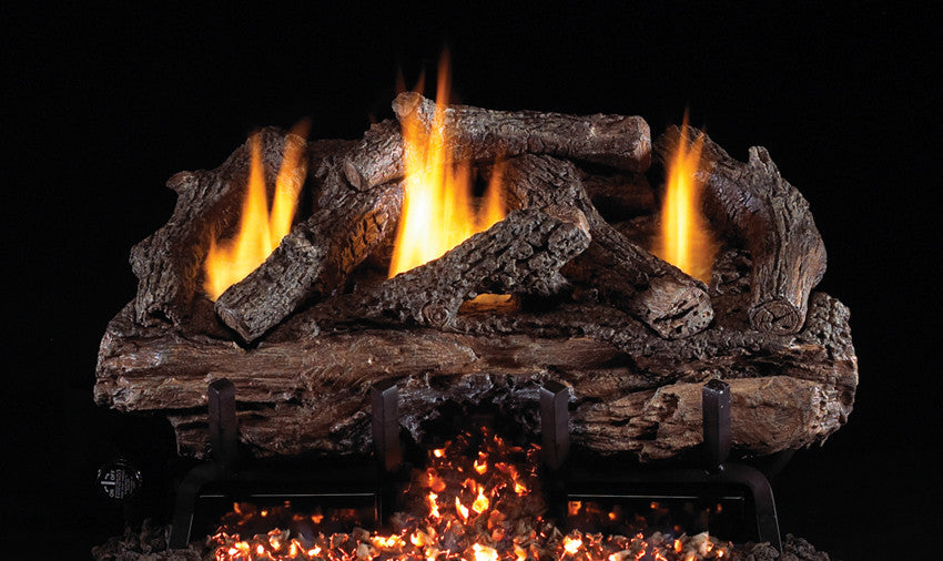 RH PETERSON Rh Peterson CHAS-30 Charred Aged Split Oak Log Set 30 in