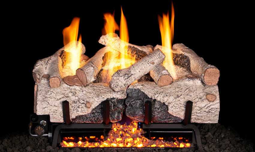 RH PETERSON Rh Peterson CHAB-24 Charred Alpine Birch Log Set 24 in