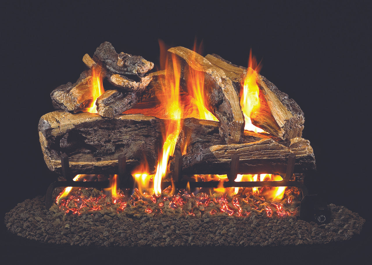 RH PETERSON Rh Peterson CHRRSO-24 Charred Rugged Split Oak Log Set 24 in