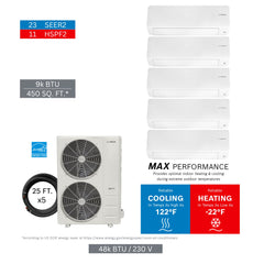 BOSCH Bosch 8733980435 48000 Btu 5-zone Mini-split Kit