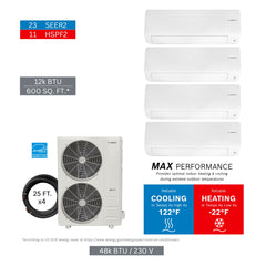 BOSCH Bosch 8733980437 48K Btu 4-zone Mini Split Kit