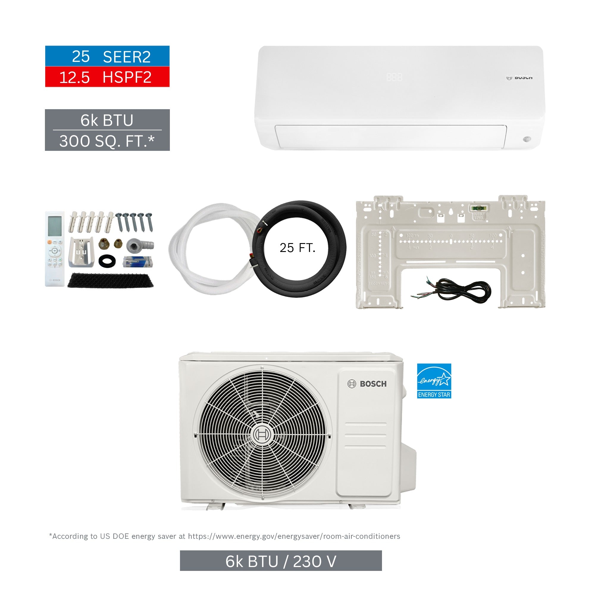 BOSCH Bosch 8733980391 Single-zone Mini-split 9000 Btu/h 230V