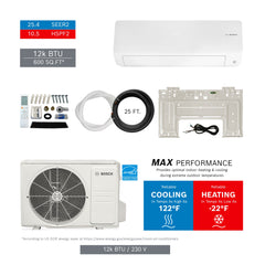 BOSCH Bosch 8733980407 Single Zone Mini Split Kit 12000 Btu/h