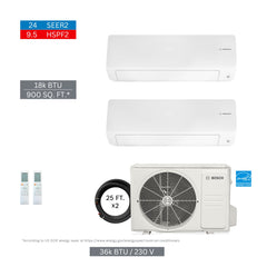 BOSCH Bosch 8733980420 36000 Btu 2 Zone Mini Split Kit