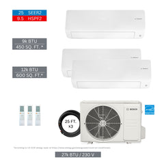 BOSCH Bosch 8733980427 27000 Btu 3-zone Mini-split Kit