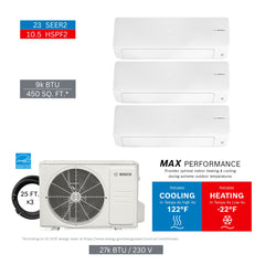 BOSCH Bosch 8733980445 27000 Btu 3-zone Mini-split Kit