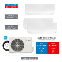 BOSCH Bosch 8733980443 36K Btu 3-zone Mini-split System
