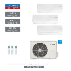 BOSCH Bosch 8733980480 27K Btu 3-zone Mini-split System