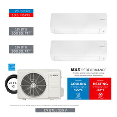 BOSCH Bosch 8733980450 27K 2-zone Mini Split Kit 12K 18K
