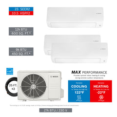BOSCH Bosch 8733980455 27000 Btu 3-zone Mini Split System
