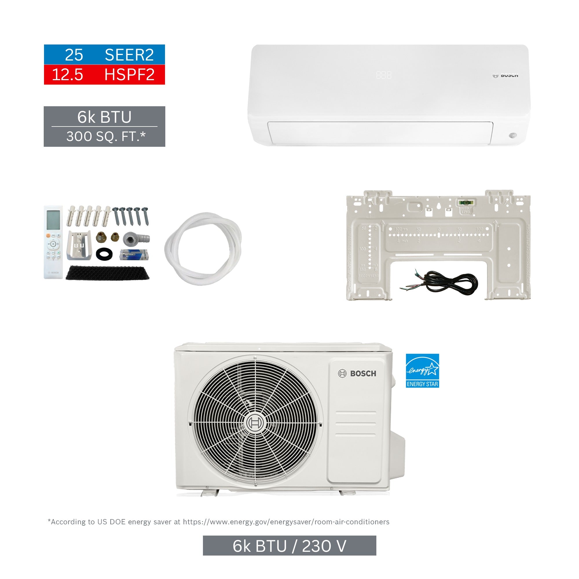 BOSCH Bosch 8733980457 Single Zone Mini Split Kit 9000 Btu/h