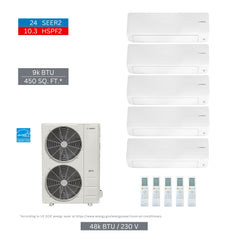 BOSCH Bosch 8733980469 48000 Btu 5-zone Mini Split Kit