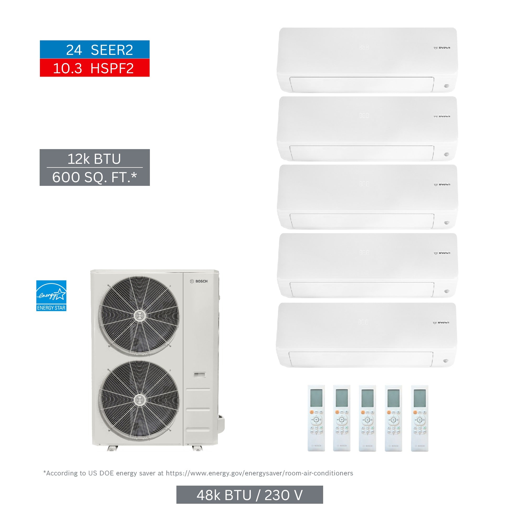 BOSCH Bosch 8733980470 Mini Split 48000 Btu 5-zone System