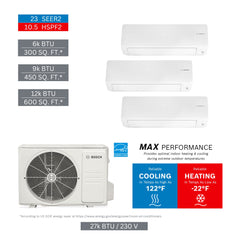 BOSCH Bosch 8733980502 27000 Btu 3-zone Mini-split System