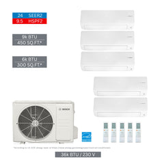 BOSCH Bosch 8733980531 Multi-zone Mini-split Kit 36000 Btu 5 Zone