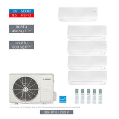BOSCH Bosch 8733980530 36000 Btu 5-zone Mini-split Kit