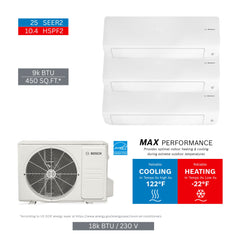 BOSCH Bosch 8733980524 Mini Split Multi-zone Kit 18000 Btu/h